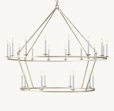 19TH C. ENGLISH OPENWORK TWO-TIER ROUND CHANDELIER 62"