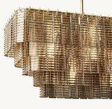 SIRENE SMOKE GLASS RECTANGULAR CHANDELIER 59"