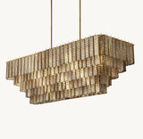 SIRENE SMOKE GLASS RECTANGULAR CHANDELIER 59"