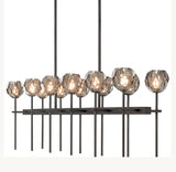 BOULE DE CRISTAL SMOKE GLASS DOUBLE LINEAR CHANDELIER 60"