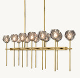 BOULE DE CRISTAL SMOKE GLASS DOUBLE LINEAR CHANDELIER 60"