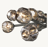 BOULE DE CRISTAL SMOKE GLASS ROUND CHANDELIER 24"