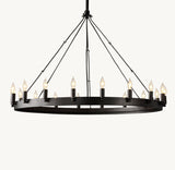 CAMINO VINTAGE CANDELABRA ROUND CHANDELIER 38"