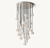BOULE DE CRISTAL CLEAR GLASS ROUND CLUSTER CHANDELIER 30"