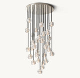 BOULE DE CRISTAL CLEAR GLASS ROUND CLUSTER CHANDELIER 30"