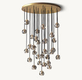 BOULE DE CRISTAL SMOKE GLASS ROUND CLUSTER CHANDELIER 40"
