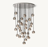 BOULE DE CRISTAL SMOKE GLASS ROUND CLUSTER CHANDELIER 40"