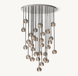 BOULE DE CRISTAL SMOKE GLASS ROUND CLUSTER CHANDELIER 40"