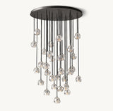 BOULE DE CRISTAL CLEAR GLASS ROUND CLUSTER CHANDELIER 40"