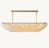 CHIARA CLEAR GLASS TIERED RECTANGULAR CHANDELIER 74"