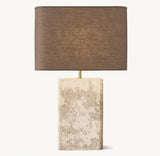 TALLADO CLASSICO TRAVERTINE RECTANGULAR TABLE LAMP