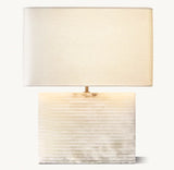 TALLADO ALABASTER WIDE RECTANGULAR TABLE LAMP