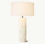 SAREZZO CYLINDRICAL STONE TABLE LAMP