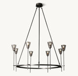 TORCHE DE VERRE ROUND CHANDELIER 46"