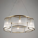 240 Glasses Chandelier 6 Light Brass