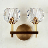 Balle Be Crystal Sconce 2 Lights Brass