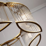 240 Glasses Chandelier 6 Light Brass