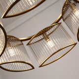 240 Glasses Chandelier 6 Light Brass